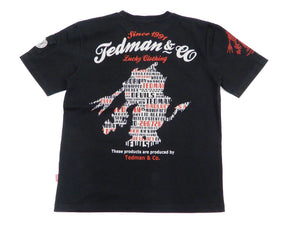 Tedman T-Shirt Men's Lucky Devil Silhouette Graphic Short Sleeve Tee Efu-Shokai TDSS-546 Black