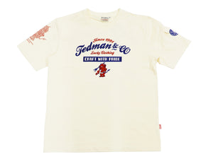 Tedman T-Shirt Men's Lucky Devil Silhouette Graphic Short Sleeve Tee Efu-Shokai TDSS-546 Off-White