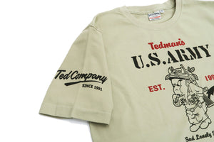 Tedman T-Shirt Men's Lucky Devil Military Graphic Short Sleeve Tee Efu-Shokai TDSS-549 Beige