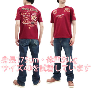 Tedman T-Shirt Men's Lucky Devil Rock Graphic Short Sleeve Tee Efu-Shokai TDSS-551 Wine-Red