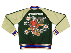 Tedman Men's Casual Zip-Up Track Jacket with Lucky Devil Graphic TJS-2900 Green/Beige