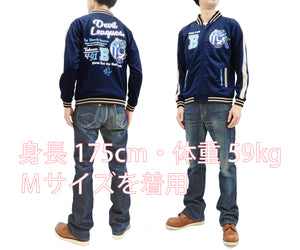 Tedman Men's Casual Zip-Up Track Jacket with Lucky Devil Graphic TJS-3300 Dark-Blue