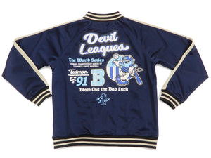 Tedman Men's Casual Zip-Up Track Jacket with Lucky Devil Graphic TJS-3300 Dark-Blue