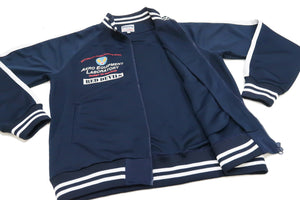 Tedman Men's Casual Zip-Up Track Jacket with Lucky Devil Military Style Graphic TJS-3500 Navy-Blue