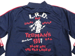 Tedman Men's Casual Tricot Tracksuit 2-piece Set with Lucky Devil Graphic TJSET-100 Dark-Blue