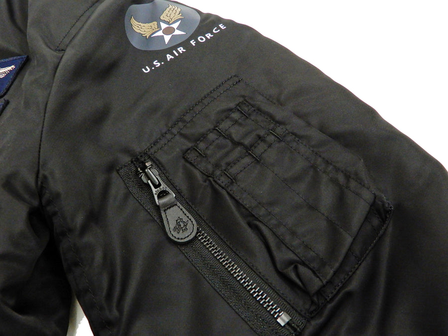 Tedman MA-1 Flight Jacket Men's Custom MA1 Bomber with Patches Printed TMA-550 Black