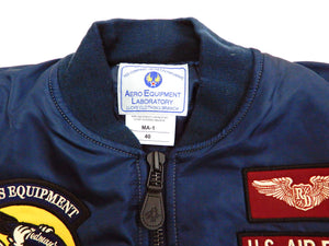 Tedman MA-1 Flight Jacket Men's Custom MA1 Bomber with Patch Embroidery TMA-570 Navy-Blue