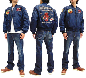 Tedman MA-1 Flight Jacket Men's Custom MA1 Bomber with Patch Embroidery TMA-570 Navy-Blue