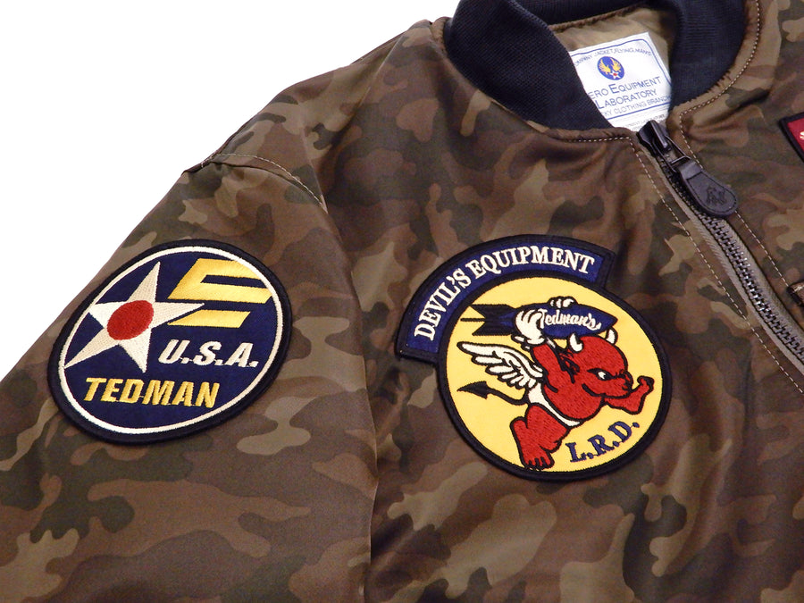 Tedman MA-1 Flight Jacket Men's Custom MA1 Bomber with Patch Embroidery TMA-570 Camouflage