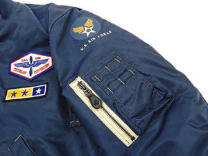 Tedman MA-1 Flight Jacket Men's Custom MA1 Bomber with Patch Embroidery TMA-580 Dark-Blue