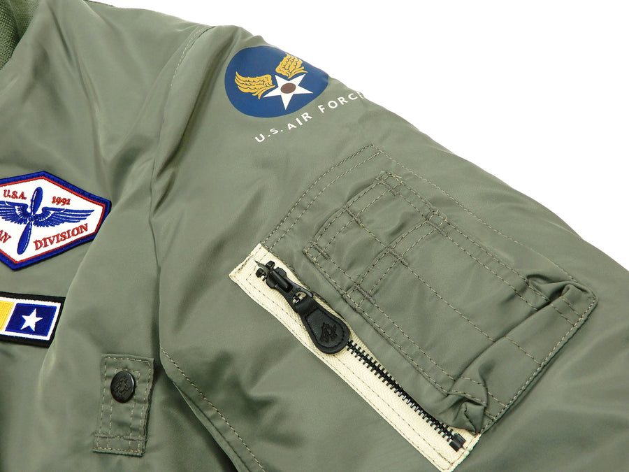 Tedman MA-1 Flight Jacket Men's Custom MA1 Bomber with Patch Embroidery TMA-580 Gray