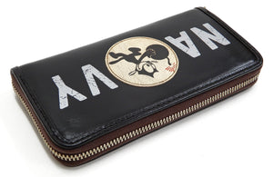 TOYS McCOY Leather Long Wallet Men's Casual Felix the Cat Military Style TMA2009 Black