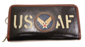 TOYS McCOY Leather Long Wallet Men's Casual US Air Force Military Style TMA2010 Brown