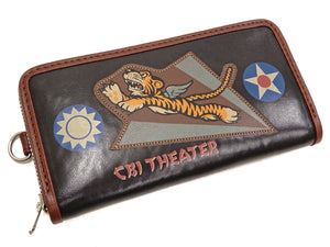 TOYS McCOY Leather Long Wallet Men's Casual Flying Tigers Military Style TMA2011 Brown