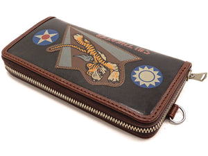 TOYS McCOY Leather Long Wallet Men's Casual Flying Tigers Military Style TMA2011 Brown