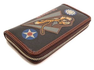 TOYS McCOY Leather Long Wallet Men's Casual Flying Tigers Military Style TMA2011 Brown