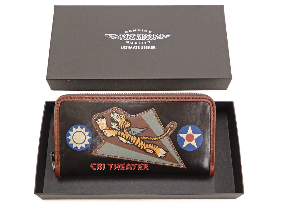 TOYS McCOY Leather Long Wallet Men's Casual Flying Tigers Military Style TMA2011 Brown