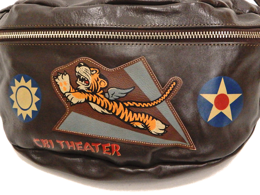 TOYS McCOY Leather Sling Bag Men's Casual Flying Tigers Military Style TMA2012 Brown