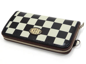 TOYS McCOY Leather Long Wallet Men's Casual BECK Checkered Flag Pattern TMA2020 Black/Ivory