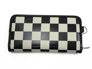 TOYS McCOY Leather Long Wallet Men's Casual BECK Checkered Flag Pattern TMA2020 Black/Ivory