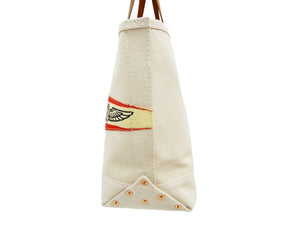 TOYS McCOY Bag Men's Casual Pennant Tote Bag With Leather Handles Canvas Tote Bag TMA2119 Natural