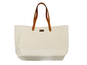 TOYS McCOY Bag Men's Casual Pennant Tote Bag With Leather Handles Canvas Tote Bag TMA2119 Natural