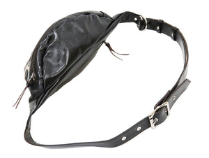 TOYS McCOY Leather Sling Bag Men's Casual The Wild One BRMC Skull Logo Waist Pack TMA2202 Black