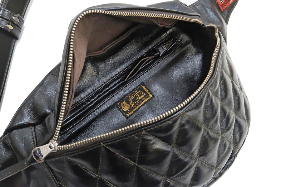 TOYS McCOY Bag Men's Casual Genuine Horsehide Quilted Leather Sling Bag Waist Pack TMA2219 030 Black