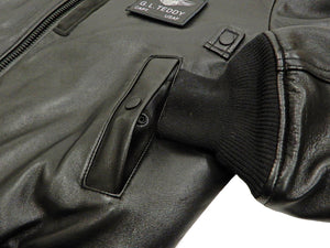 Tedman MA-1 Leather Jacket Men's Genuine Lambskin Custom Bomber MA1 TMAL-540 Black