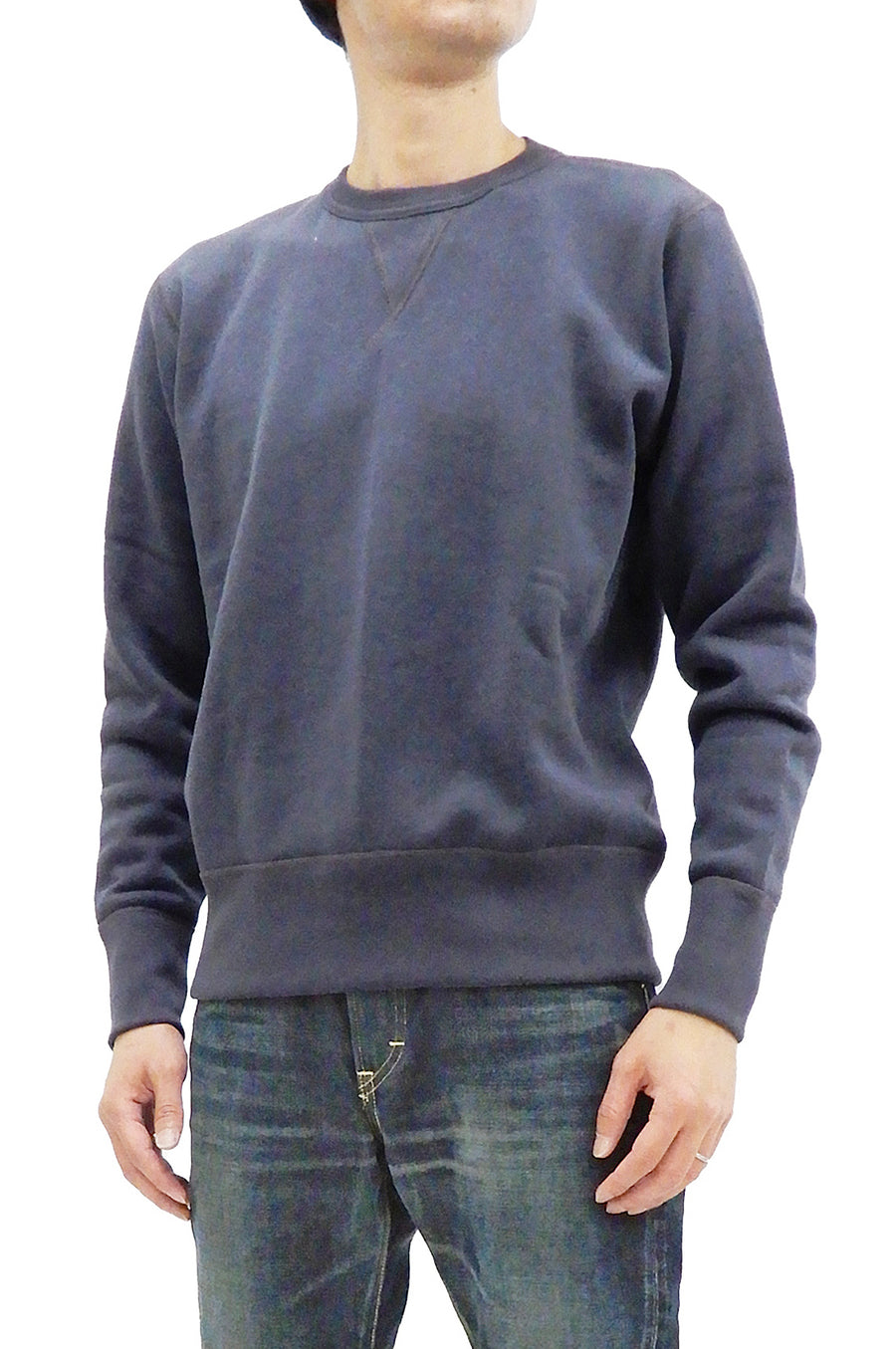 TOYS McCOY Sweatshirt Men's Plain Sweat Shirt Loop-wheeled Vintage Style TMC1675 141 Faded bluish-Gray