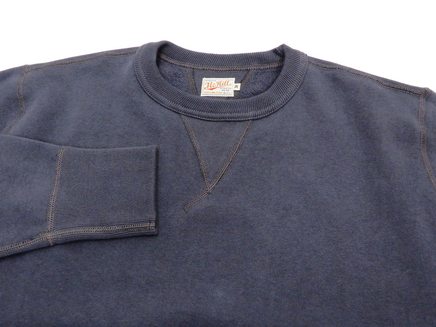 TOYS McCOY Sweatshirt Men's Plain Sweat Shirt Loop-wheeled Vintage Style TMC1675 141 Faded bluish-Gray