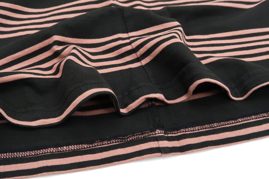 TOYS McCOY Striped T-Shirt Men's Steve McQueen Short Sleeve Stripe Tee TMC1926 092 Smokey-Pink/Black
