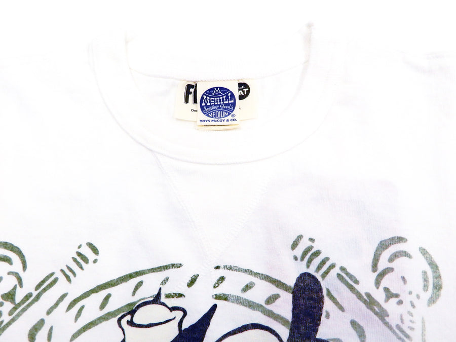 TOYS McCOY T-shirt Men's Felix the Cat Short Sleeve Loop-wheeled Tee TMC2003 Off-White