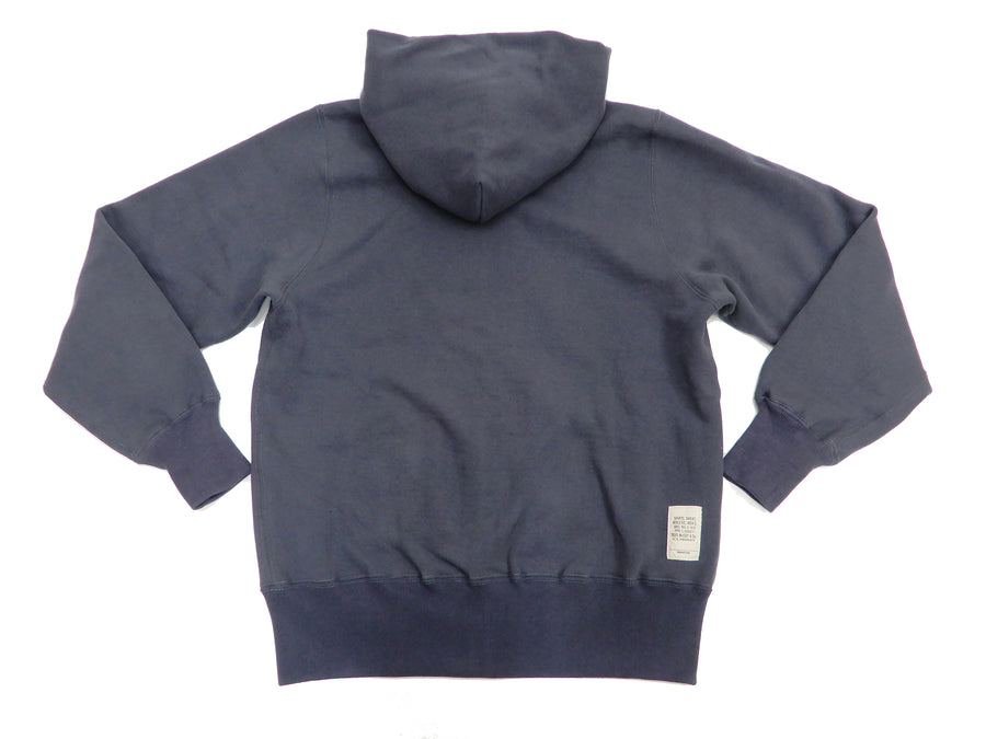 TOYS McCOY Hoodie Men's Vintage inspired Plain Zip Front Hooded Sweatshirt TMC2065 141-Faded-bluish-gray