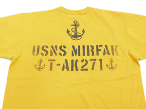 TOYS McCOY T-Shirt Men's USN Mighty Mouse Short Sleeve Loopwheeled Tee TMC2106 Yellow