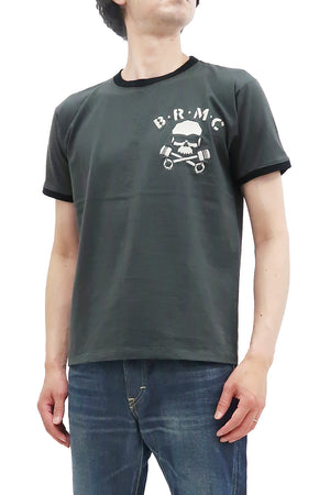 TOYS McCOY T-shirt Men's The Wild One BRMC Skull Short Sleeve Ringer Tee TMC2213 030 Faded-Black