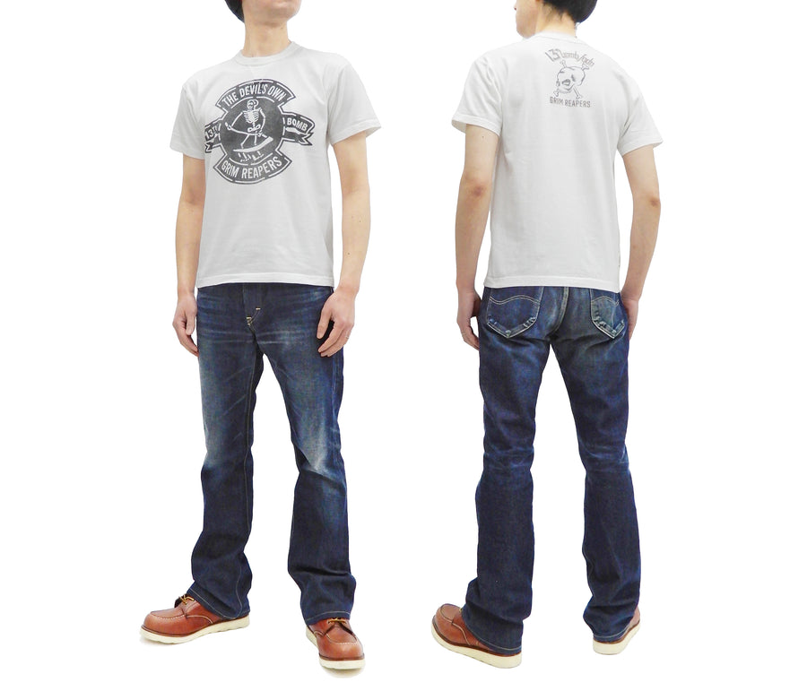TOYS McCOY T-Shirt Men's Grim Reapers Military Short Sleeve Loopwheeled Tee TMC2230 Off-White