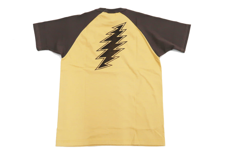 TOYS McCOY T-Shirt Men's Grateful Dead Short Sleeve Loopwheeled Raglan Tee TMC2249 061 Yellow x Charcoal
