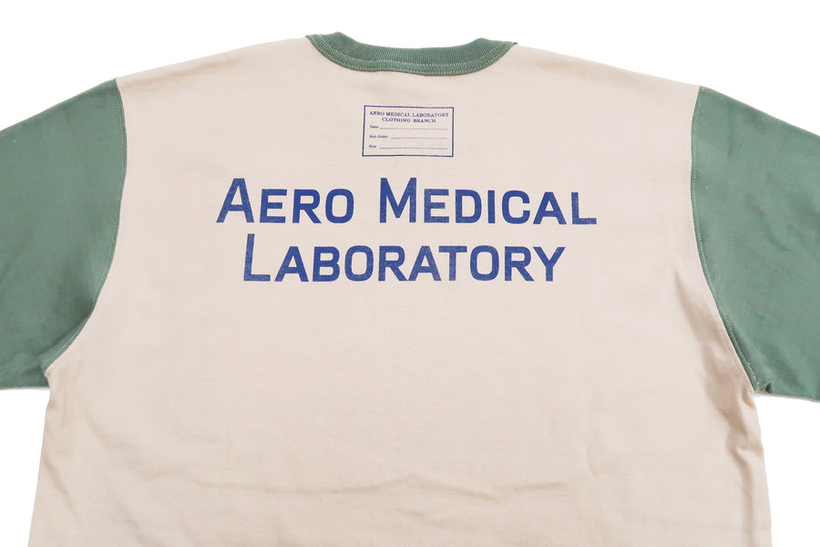 TOYS McCOY T-Shirt Men's Aero Medical Laboratory Graphic Military Long Sleeve Tee TMC2255 040 Beige/Green