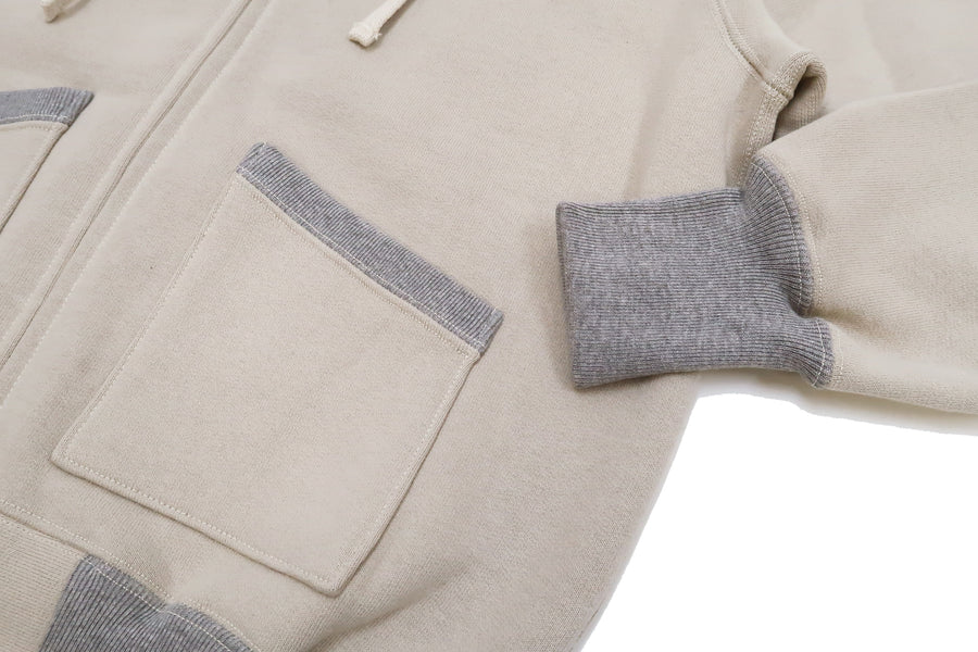 TOYS McCOY Solid Hoodie Men's Vintage inspired Plain Zip Front Hooded Sweatshirt TMC2272 040 Sand