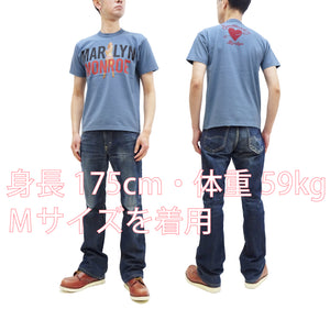 TOYS McCOY T-Shirt Men's Marilyn Monroe Graphic Heavyweight Short Sleeve Loopwheel Tee TMC2310 110 Blue-Gray(bluish gray color)