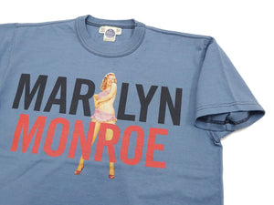 TOYS McCOY T-Shirt Men's Marilyn Monroe Graphic Heavyweight Short Sleeve Loopwheel Tee TMC2310 110 Blue-Gray(bluish gray color)