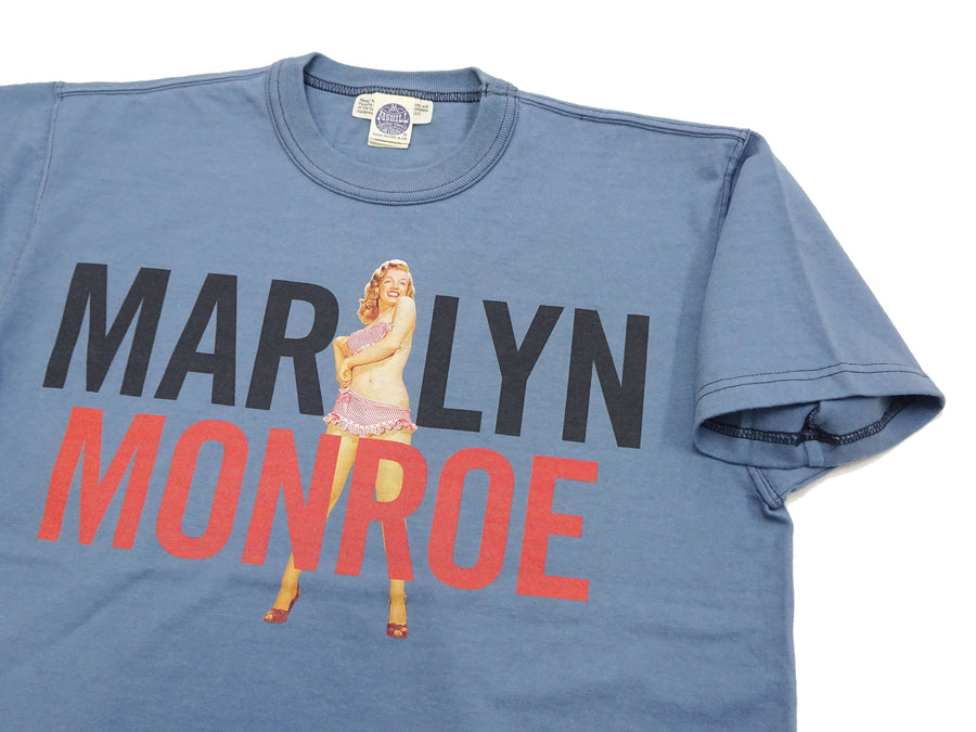 TOYS McCOY T-Shirt Men's Marilyn Monroe Graphic Heavyweight Short Sleeve Loopwheel Tee TMC2310 110 Blue-Gray(bluish gray color)