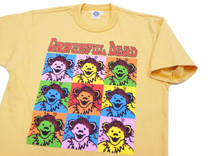 TOYS McCOY T-Shirt Men's Grateful Dead Dancing Bears Short Sleeve Raw/Unwashed Loopwheel Tee TMC2315 060 Faded-Yellow