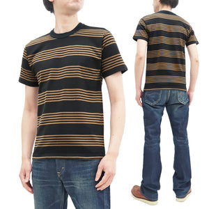 TOYS McCOY Striped T-Shirt Men's Steve McQueen Short Sleeve Stripe Tee TMC2342 051 Coyote-Brown/Black