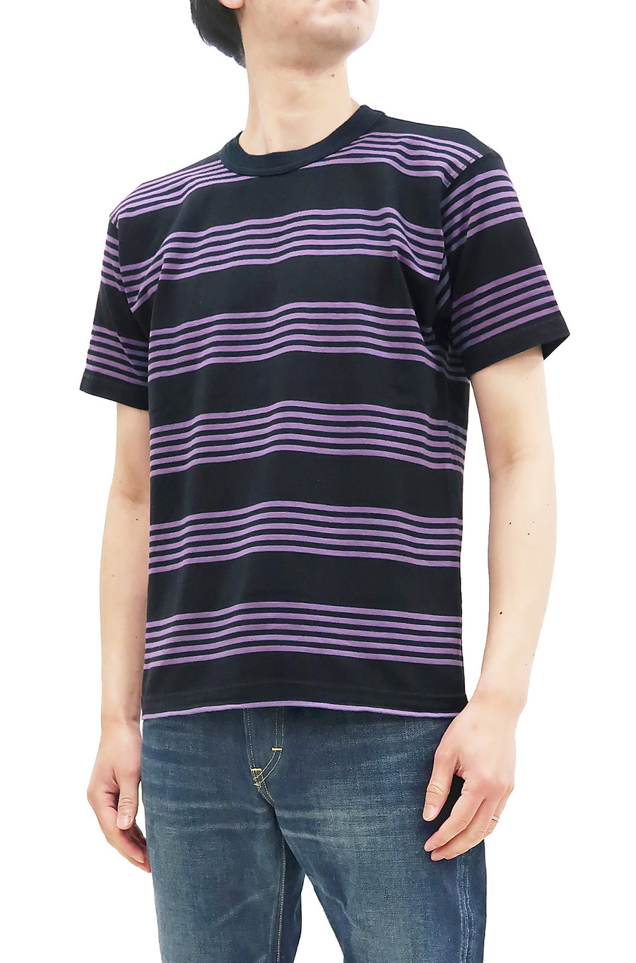 TOYS McCOY Striped T-Shirt Men's Steve McQueen Short Sleeve Stripe Tee TMC2342 121 Blue/Black
