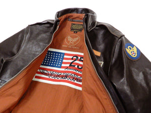 TOYS McCOY Jacket Men's A-2 Flight Jacket A2 Custom Leather Bomber Jacket TMJ2123 Seal-Brown