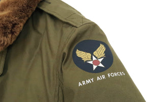 TOYS McCOY Jacket Men's USAAF B-10 Flight Jacket B10 Cotton Bomber Jacket Olive TMJ2227