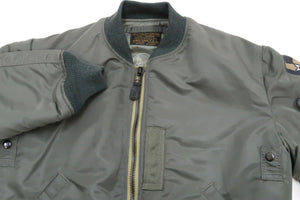 TOYS McCOY MA-1 Flight Jacket Men's Reproduction of MA1 MIL-J-8279A ALBERT TURNER Bomber Jacket TMJ2232 Sage-Gray