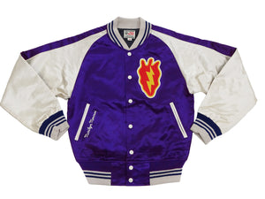 TOYS McCOY Jacket Men's Marilyn Monroe Unfilled Lightweight Satin Varsity Jacket TMJ2303 Blue/Off-White